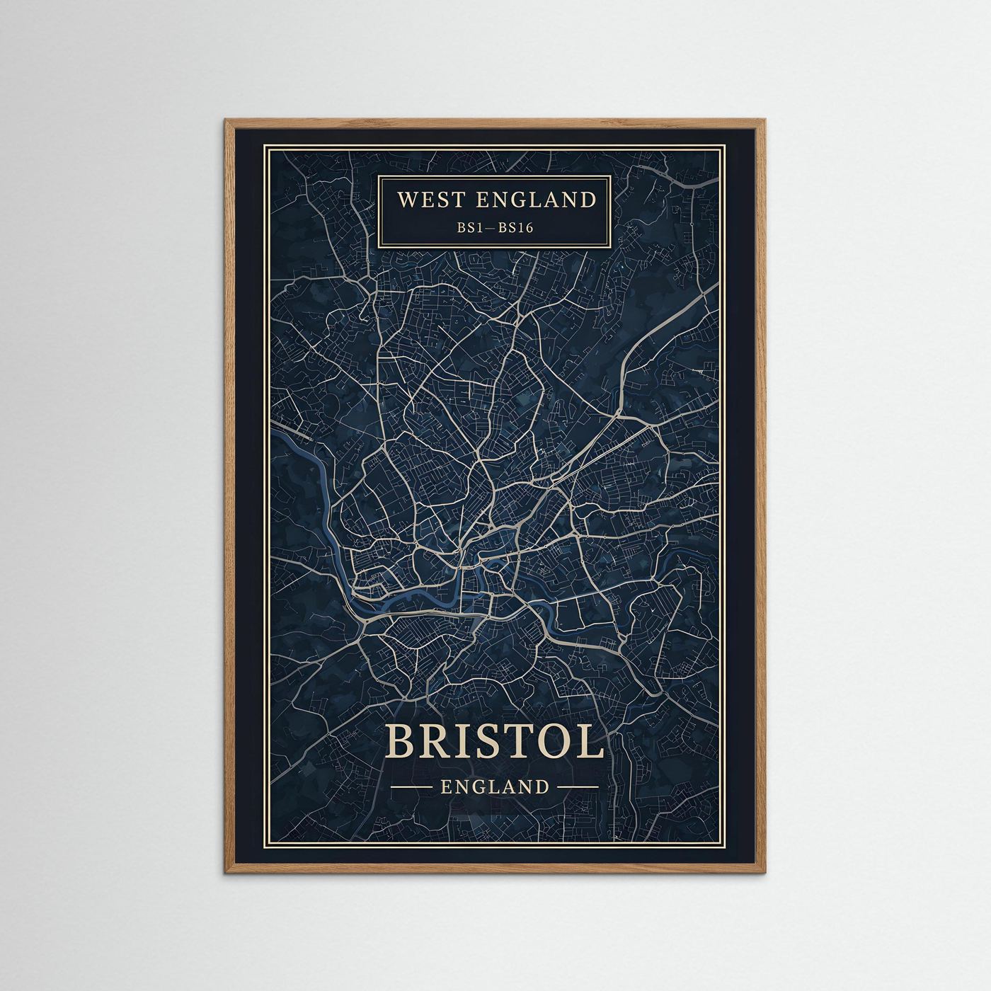 Bristol Map Blue - Print
