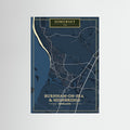 Burnham-on-Sea Map Blue - Print