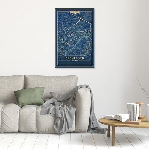 Brentford Map Blue - Canvas
