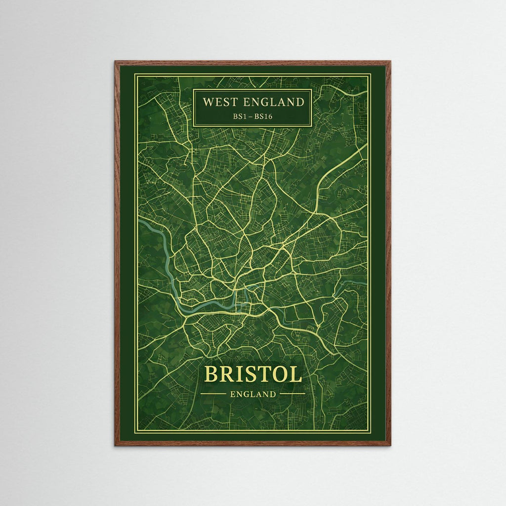 Bristol Map Green - Print