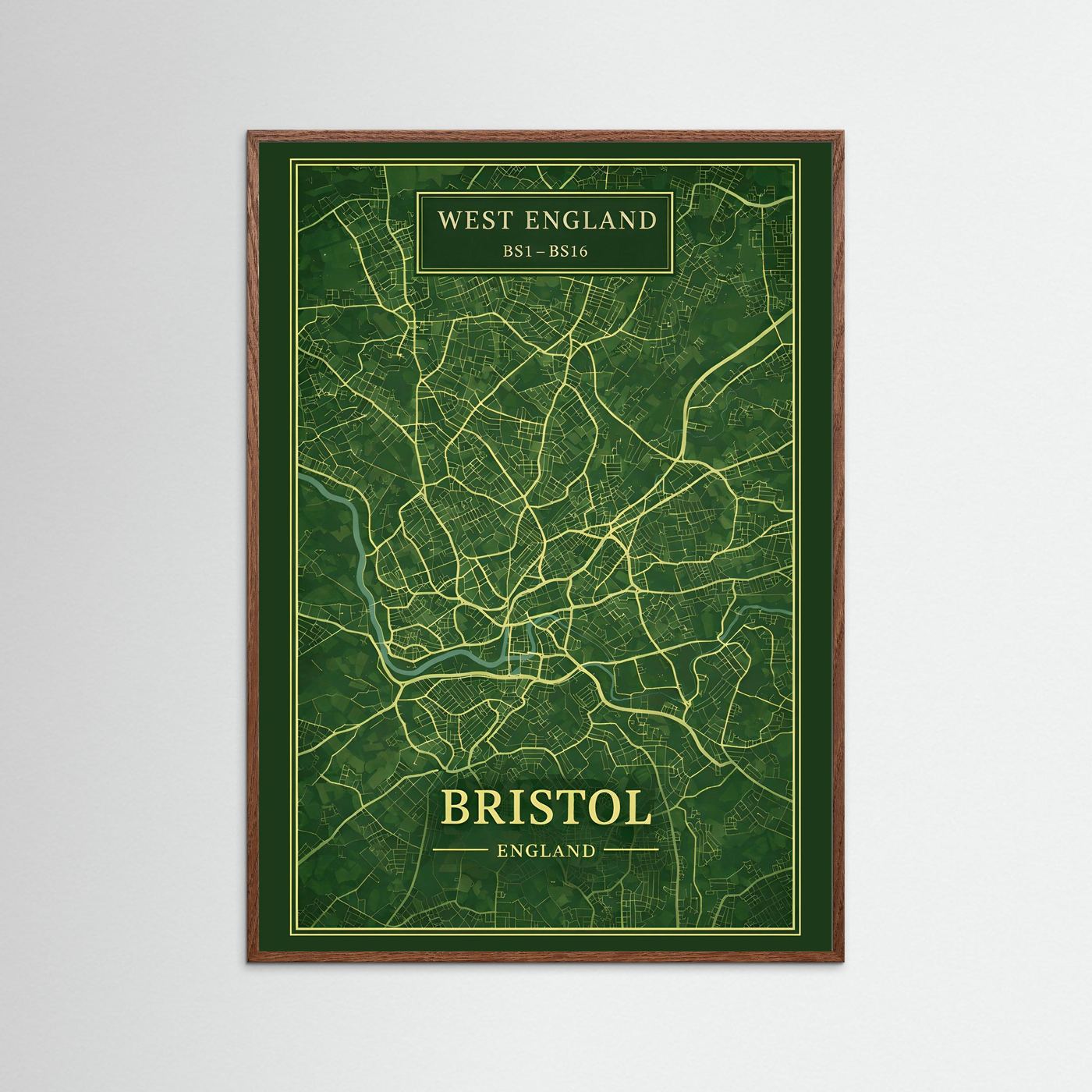 Bristol Map Green - Print