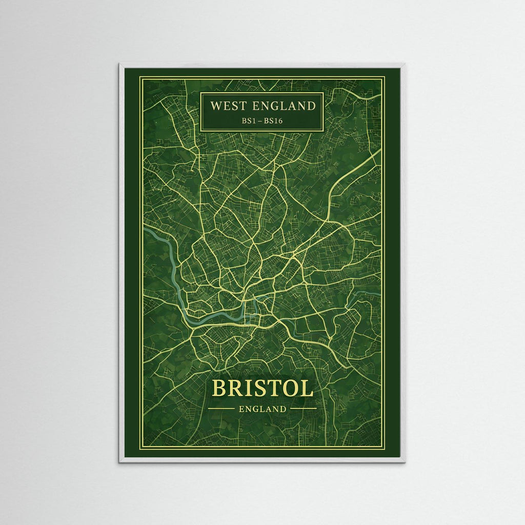 Bristol Map Green - Print
