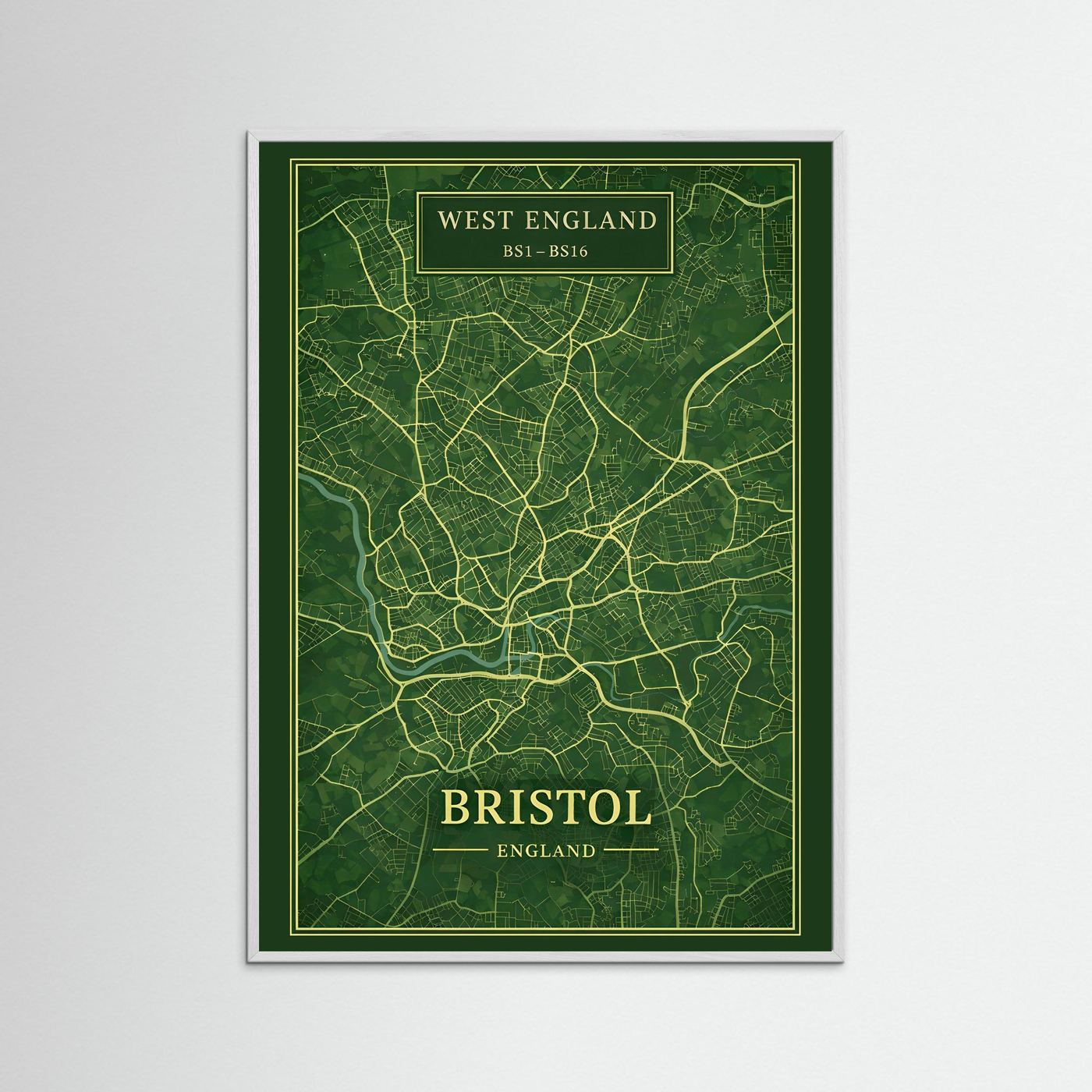Bristol Map Green - Print