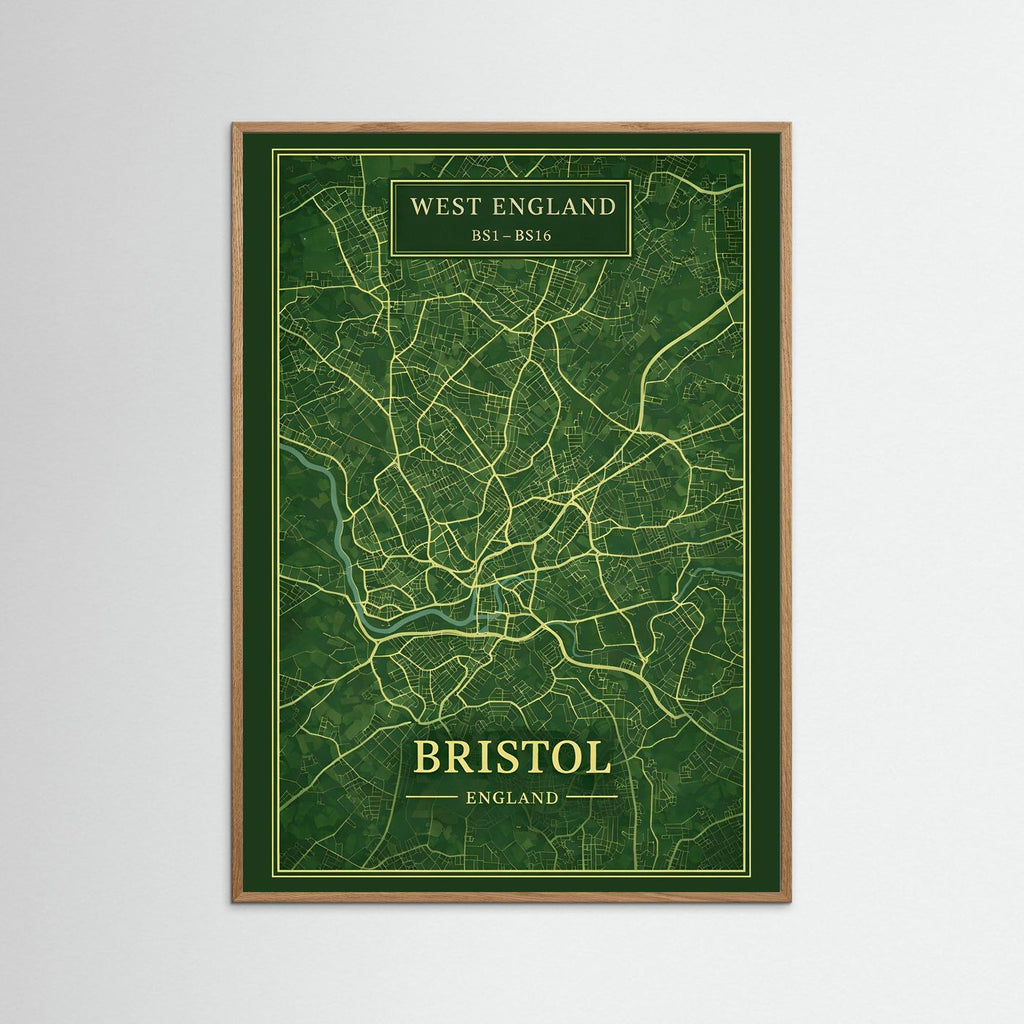 Bristol Map Green - Print