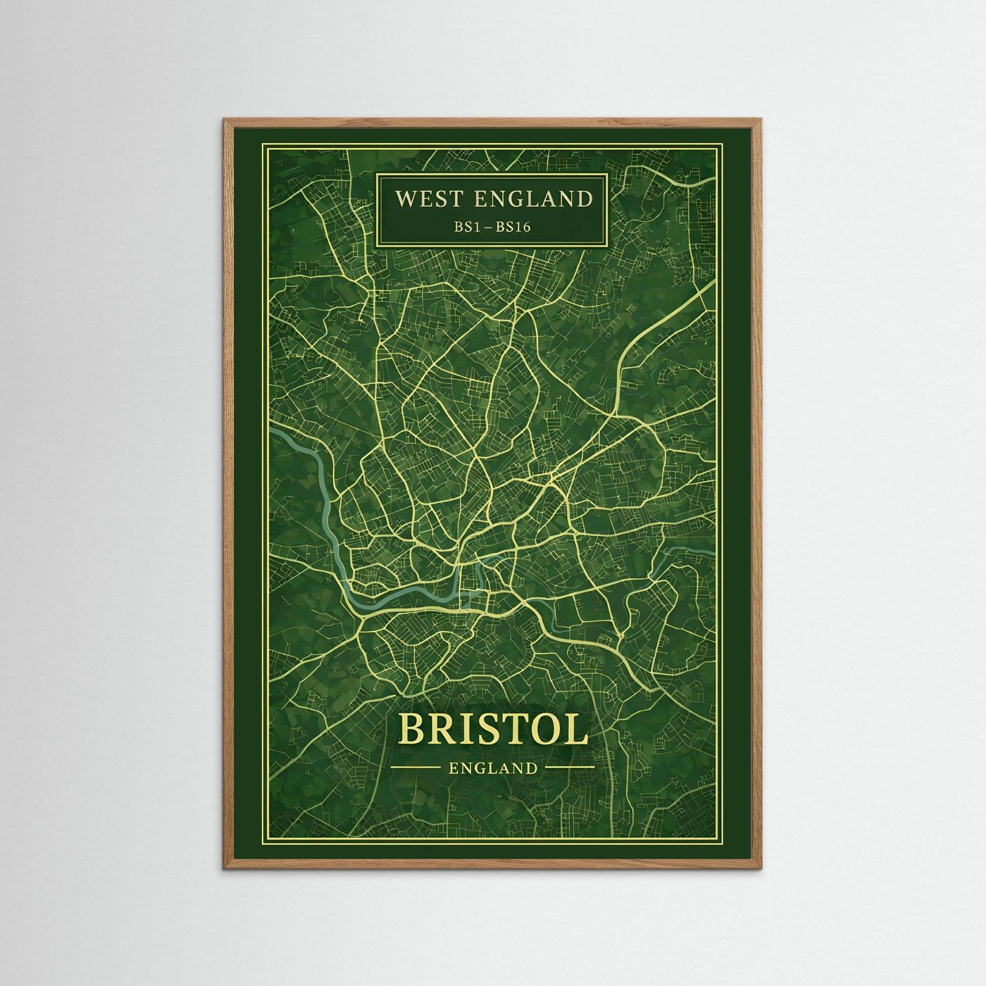 Bristol Map Green - Print