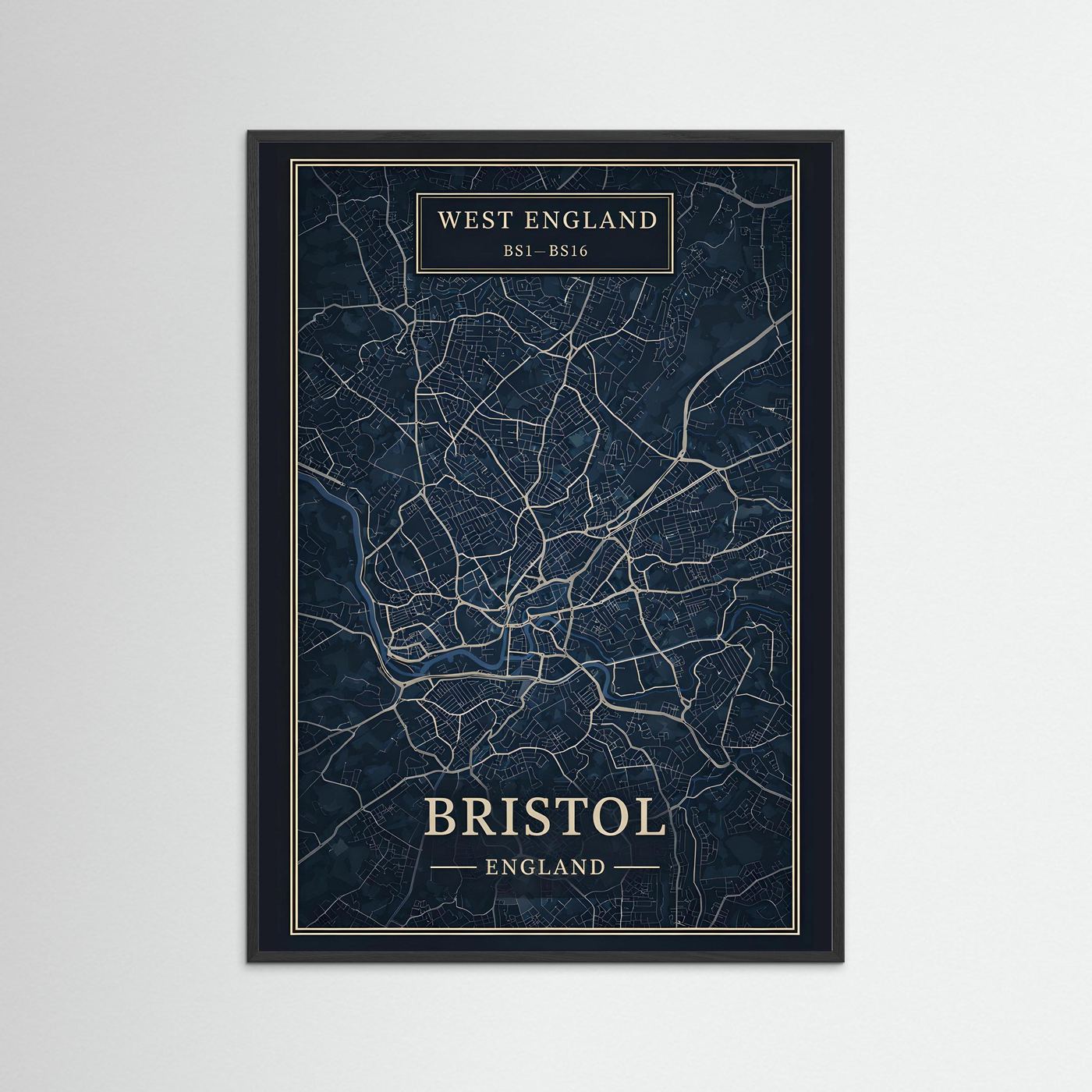 Bristol Map Blue - Print
