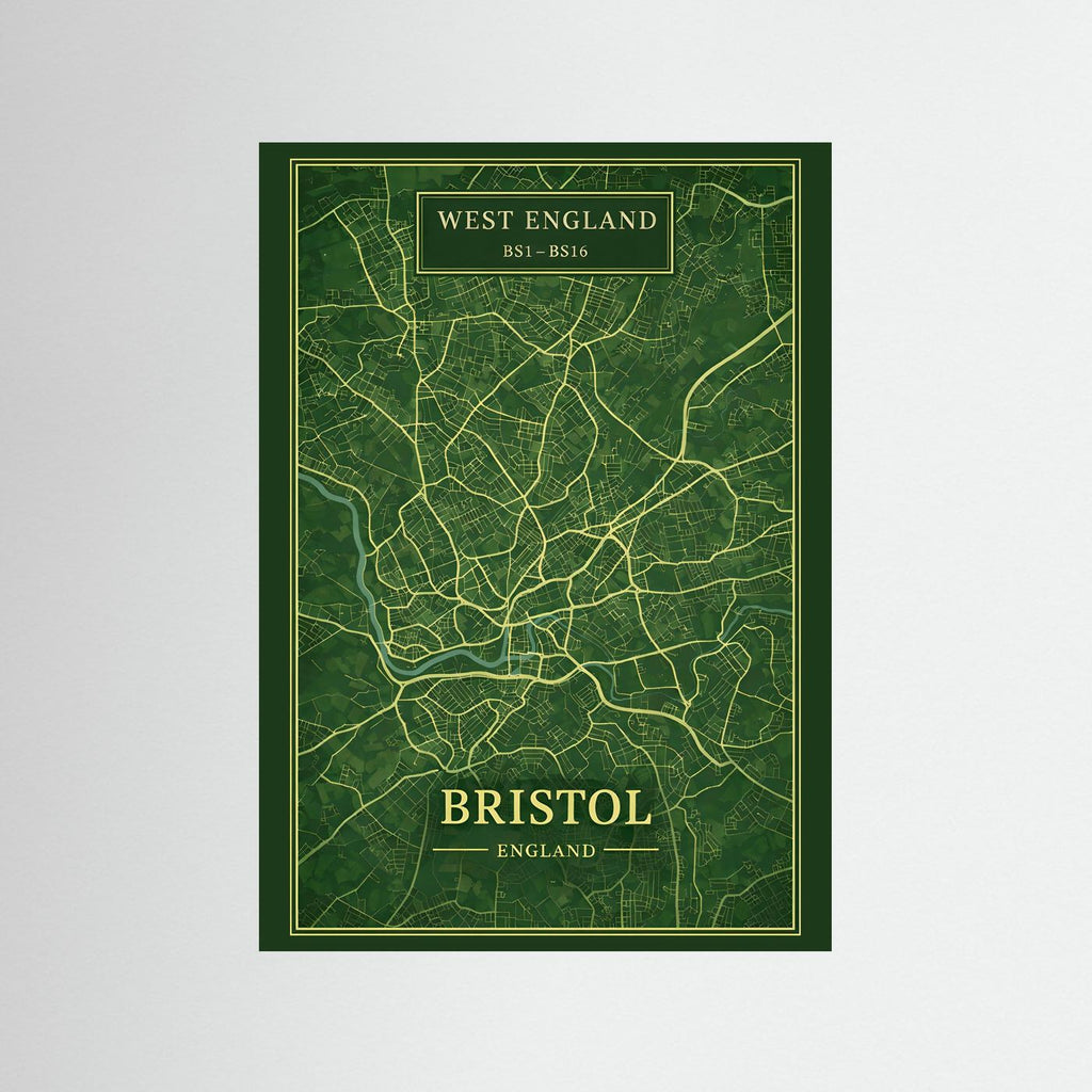Bristol Map Green - Print