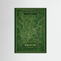 Bristol Map Green - Print