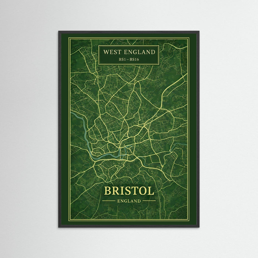 Bristol Map Green - Print